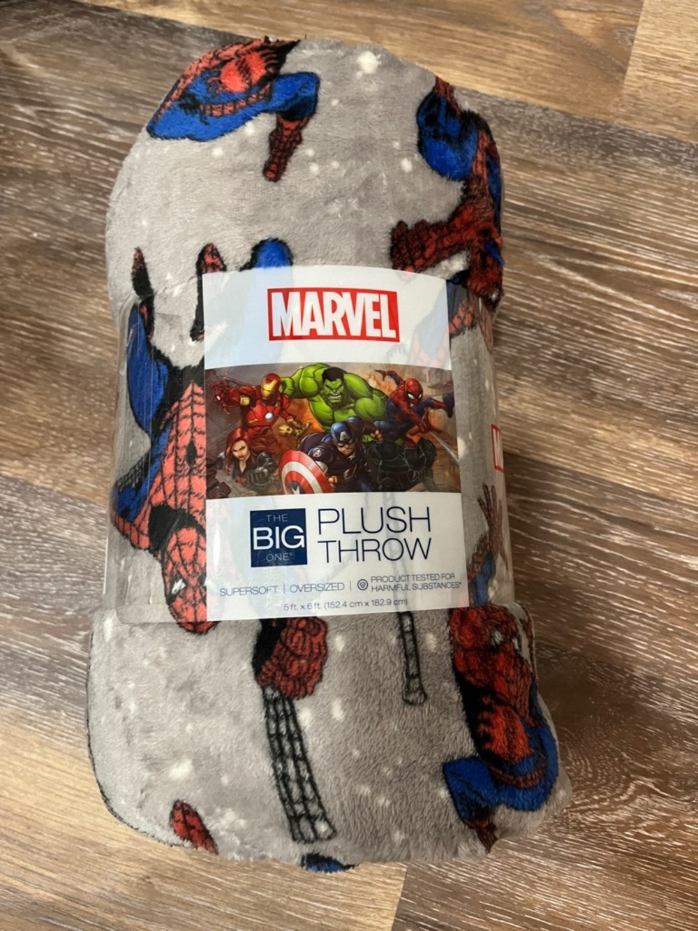 Marvel Spider-Man Plush Throw - Gray, Red, Blue
